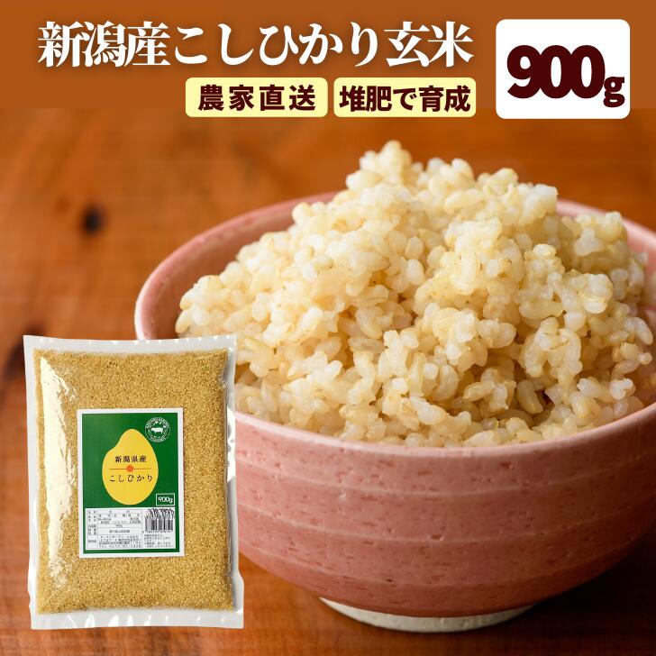 新潟産 コシヒカリ 玄米 6合 900g コシヒカリ 新潟 米 ギフト 贈答用 米 農家直送 送料無料 お試し プチギフト メール便 P消化 買い回り 1000円ぽっきり ひとり暮らし キッチン ガーデン とみおか 新潟県産 減農薬 kh ssss r4