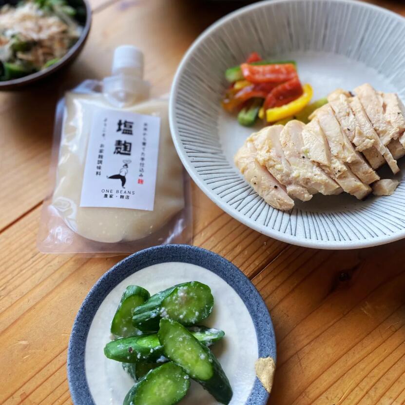 ONE BEANS 塩麹 180g 2個 麹調味料 万能調味料 発酵調味料 自然発酵 天日塩 減農薬...