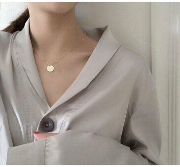 ラウンド モチーフ ネックレス ペンダント 全2色 ゴールド シルバー プレート アクセサリー かわいい シンプル きれいめ 大人 上品 エレガント 結婚式 パーティ オフィス カジュアル プレゼント ギフト レディース