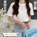 【8/7 12時〜24H限定1枚999円!2枚購入クーポンで】 Tシャツ レディース 半袖 カジュアル きれいめ 凸凹 ジャガード しぼ 可愛い お洒落 ゆったり 大きいサイズ 着心地 夏 春 春夏 ジャスト丈 シンプル 韓国 ブラウス 【 言葉を失うほど可愛い凸凹しぼカットソー 】