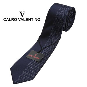 ネクタイ ブランド Calro Valentino スリム ナロータイ パネル柄 プレゼント ギフト おしゃれ シルク100% カルロバレンチノ メンズ レディース 法事 法要 仏事 礼装 フォーマル 兼用 CV-0009-C ネイビー 贈り物 ギフト 対応可バーゲン