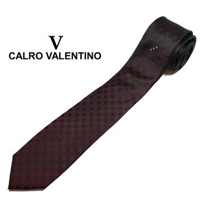 ネクタイ ブランド Calro Valentino スリム ナロータイ パネル柄 プレゼント 贈り物 ギフト 対応可 おしゃれ シルク100% カルロバレンチノ メンズ レディース 法事 法要 仏事 礼装 フォーマル 兼用 CV-0013-B ワイン格安セール