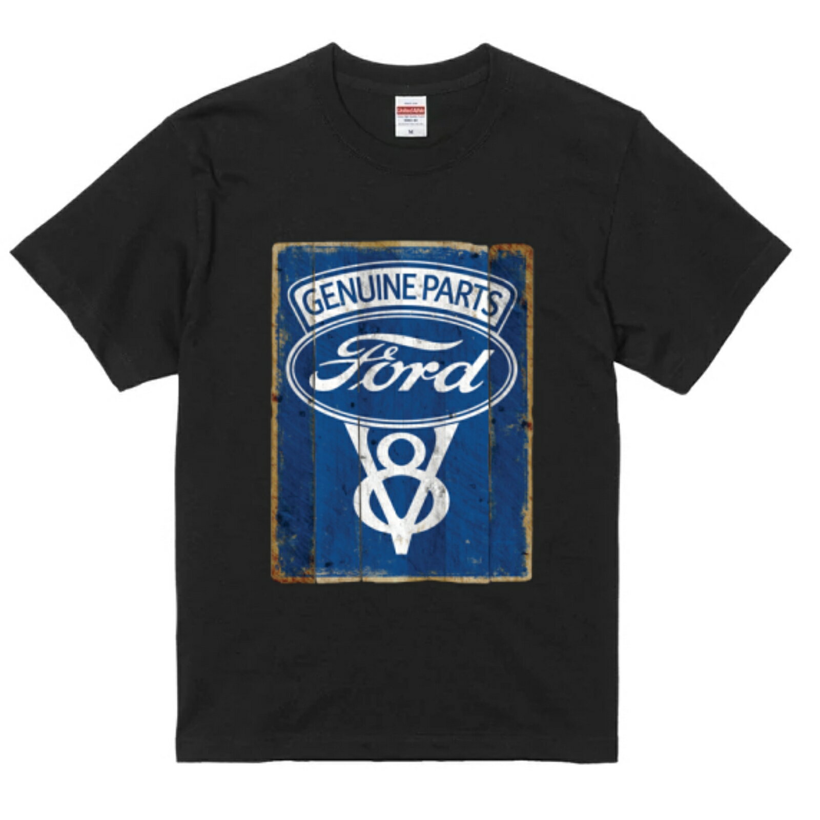 アメリカ直輸入 グラフィック デザイン Tシャツ Ford V8 ブラック or ホワイト 半袖 綿100% ストリート プリント tシャツ メンズ レディース 男女兼用 夏 海 アウトドア イベント キャンプに最適 t-shirt-car-008