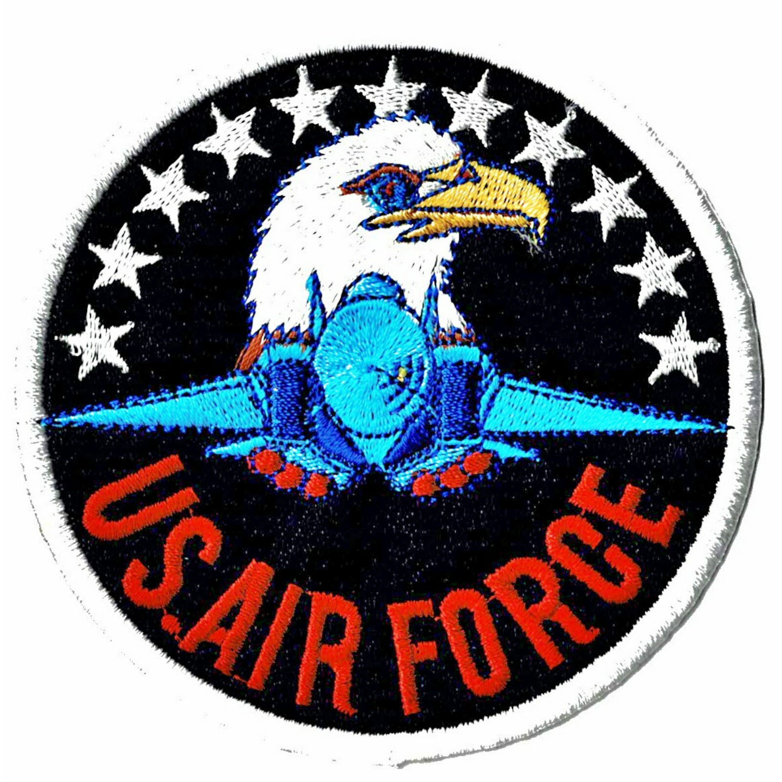 USAF 刺繍 ミリタリーワッペン F-15 ストライク イーグル ラウンド アイロン接着 サバゲー装備