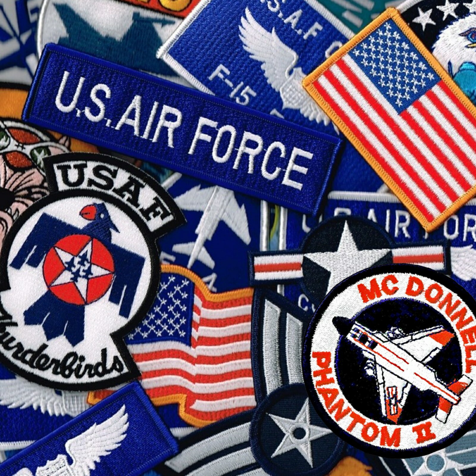 サバゲー 刺繍 ワッペン ミリタリーパッチ お任せ 3枚セット USAF 米空軍多め アメリカン雑貨 アイロン接着