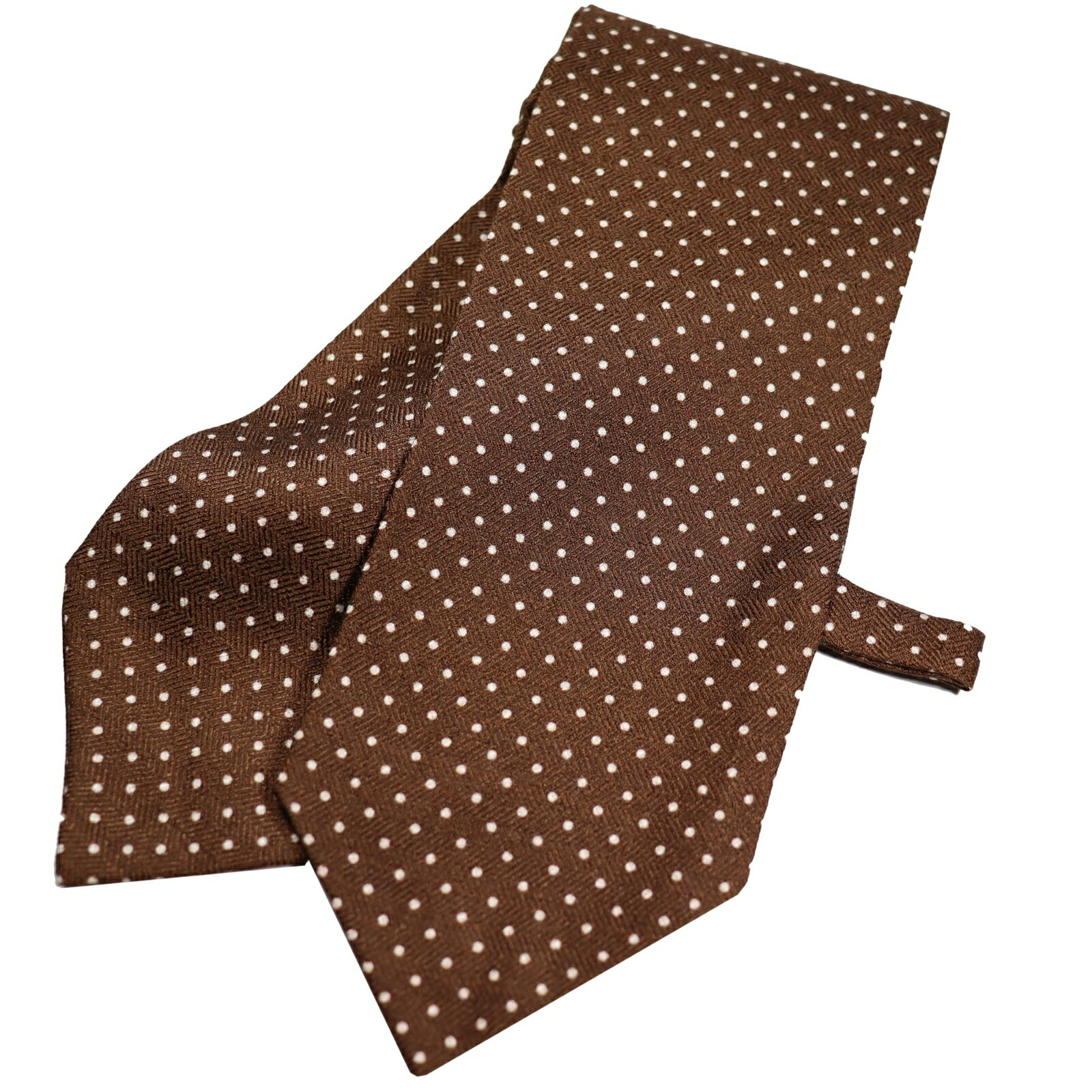 イタリア製 ミニ ネクタイ Cravattino クラバッティーノ ドット 水玉 ニューネックウェアー ビジネスからカジュアルまで対応 プレゼント ギフト 贈り物 おしゃれ スーツ ジャケットに最適 メンズ レディース 男女兼用 ユニセックス CVT-001-C ブラウン
