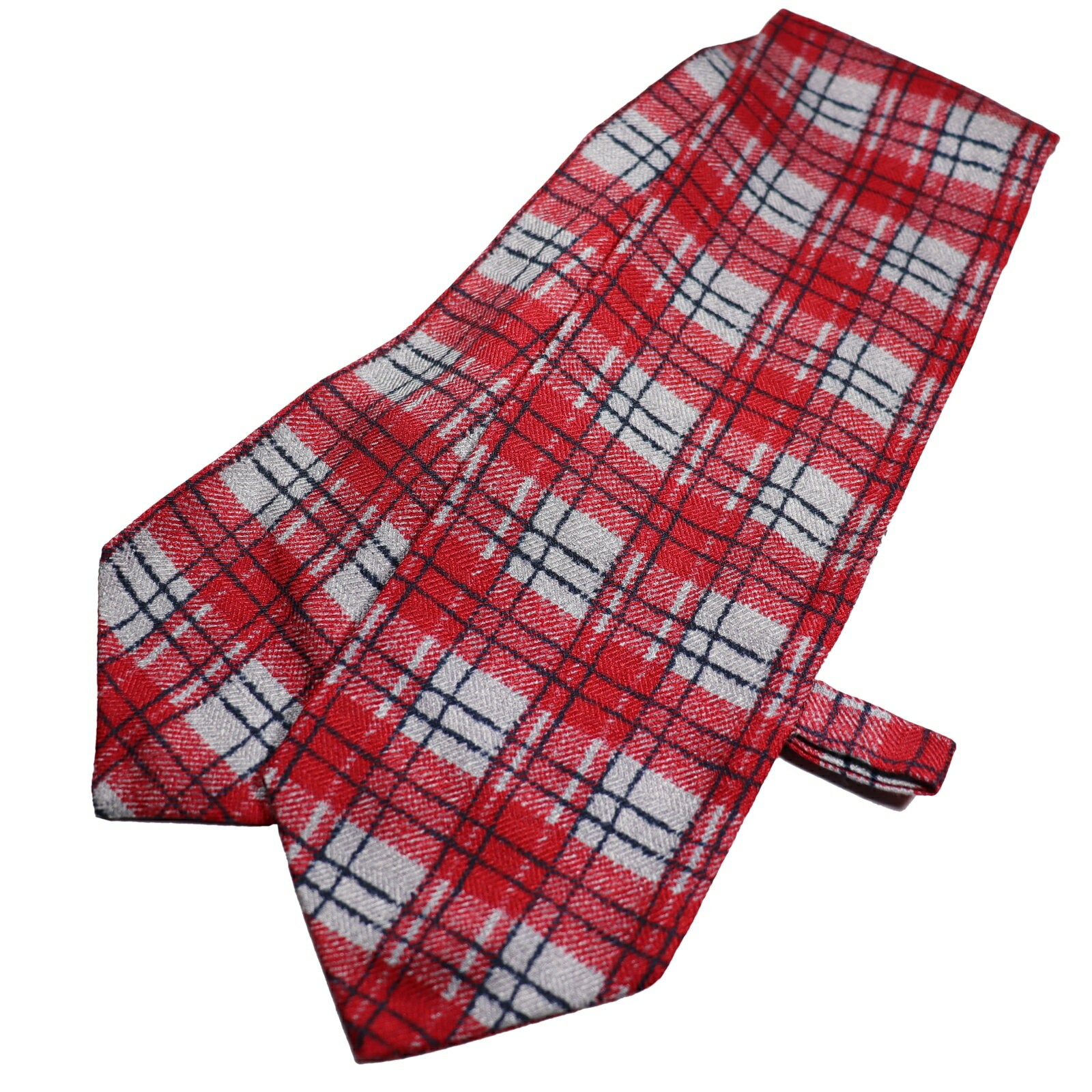 イタリア製 ミニ ネクタイ Cravattino クラバッティーノ チェック柄 ニューネックウェアー ビジネスからカジュアルまで対応 プレゼント ギフト 贈り物 おしゃれ Tシャツ Yシャツ スーツ ジャケットに最適 メンズ レディース 男女兼用 ユニセックス CVT-004-B レッド