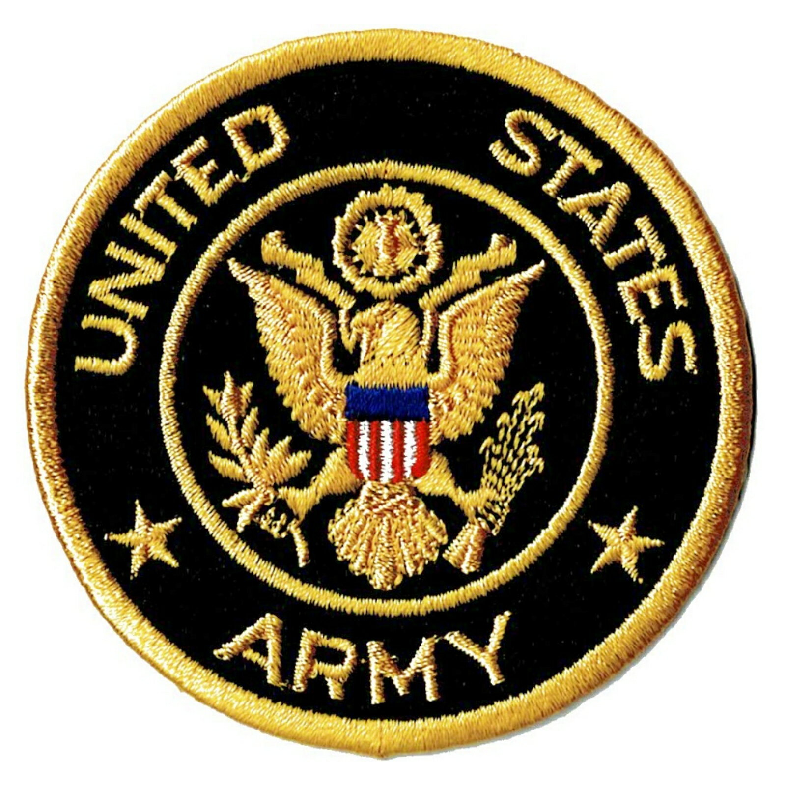 刺繍 サバゲー ワッペン ミリタリーパッチ 米陸軍 ARMY BL ラウンド アイロン接着 MA1 フライトジャケット ジャケット 革ジャン 戦闘服