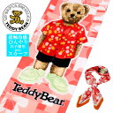 スポーツブランド TeddyBear テディベア 接触冷感 ひんやり ミニ スカーフ クラバッティーノ アロハ レッド お子様用 身長110cm~130cm 目安