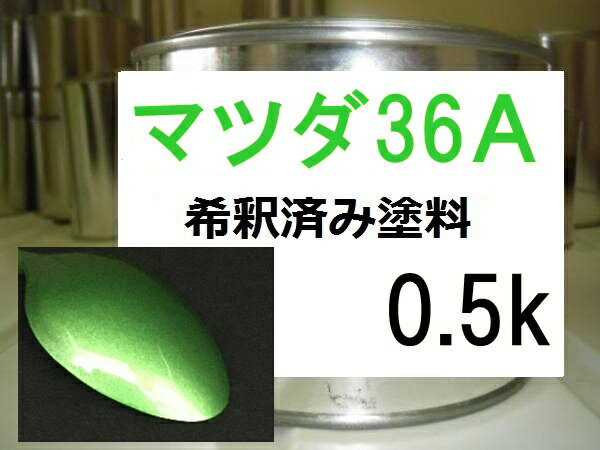 マツダ36A　塗料　希釈済み　1液　スピリティッドグリーンM