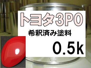 トヨタ3P0　塗料　スパーレッドV　ヴィッツ　希釈済