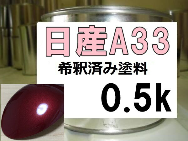 日産A33　塗料　ローズレッド　ブルーバードシルフィ　希釈済