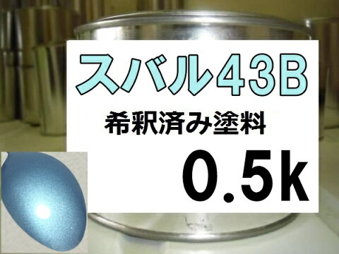 スバル43B　塗料　アストラルブルーオパール　R2　カラーナンバー　カラーコード　43B　希釈済