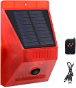 LED警告灯付防犯アラーム ソーラー/USB充電式 動体センサー搭載 赤色フラッシュ&警報音 129db サウンドセキュリティ モード変更リモコン付属 昼夜両用...