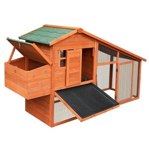 屋外用ウサギ小屋、モルモットケージ、金属格子と防水アスファルト屋根、小動物に最適な鶏小屋