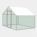 金属製ウサギ小屋、防水布とスイッチロック付きの鶏小屋、屋外裏庭農場用のウォークイン式家禽ケージ(200*300*200cm)