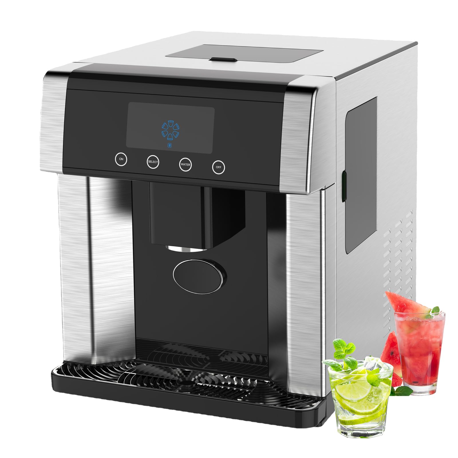 製氷機 家庭用 自動 業務用 コンパクト タンク容量1.7L 製氷機+ウォーターサーバーの1台2役 静音 保冷能 卓上大容量 家族、パーティー、商業に最適