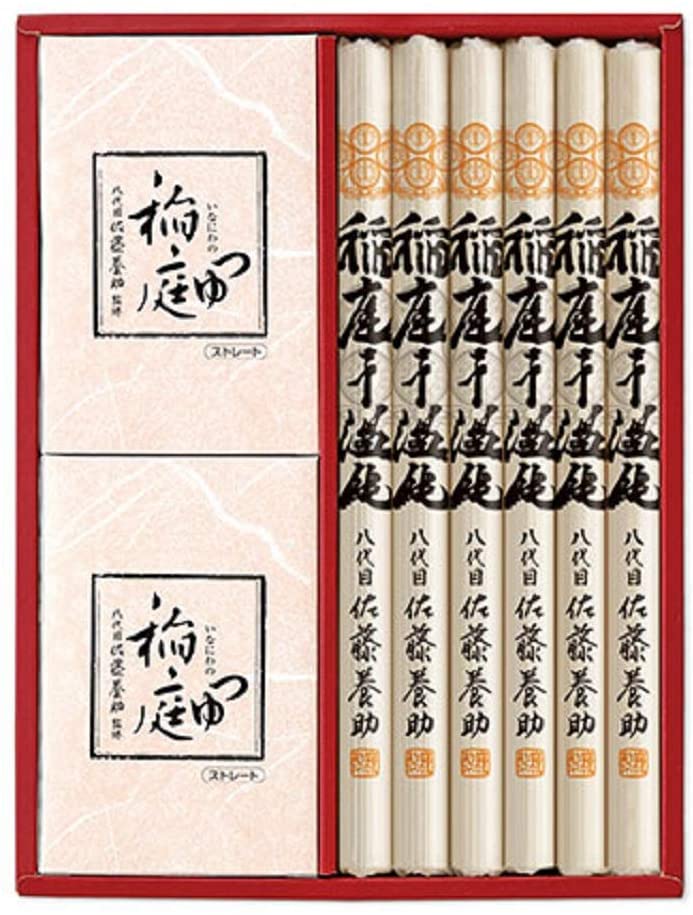 80gのうどんが5束とパック入りの醤油タレが5パック紙箱に入っています。 総重量1.32kg 原材料・成分 小麦粉、でんぷん粉、食塩 使用方法 1．大きめの鍋（できれば直径21cm以上）に たっぷりのお湯を沸騰させます。 ※お湯2リットルにうどん160g〜200gの割合で約二人前分。 2．麺どうしがくっつかないように、パラパラと散らして麺を入れます。 3．うどん全体のゆで加減を揃えるため、常にうどんが鍋の中で踊る状態にし、強火で約3分ゆでます。 4．ときどき箸で静かにほぐしながら、ゆで具合を確かめてください。うどんは手造りのため、多少ゆで上がりが異なる場合があります。 5．うどんが半透明に透き通ってきた時が最良のゆで上がりです。ただし、温麺でお召し上がりの場合は若干早めにざるに上げてください。 6．ざるに上げたうどんを冷水で、もみ洗うようにしながらうどんの表面のでんぷんの「ぬめり」をよく取ります。 7．さらに、氷水で完全に冷まし、うどんを引きしめます。こうすることにより、コシの強いより美味しい稲庭うどんになります。温麺も必ず氷水でしめてください。 8．そして、ざるに上げ水気をよく切ります。 お中元やお歳暮など季節の贈り物や、慶事、母の日、父の日、敬老の日、お祝い、内祝いなどのちょっとした手土産に。 また、ギフト、プレゼントとしてではなく、自家需要としても。 弊社では秋田を中心とする東北の商品を扱っております。秋田の名産品のいぶりがっこや、稲庭うどん、きりたんぽなどを扱っております。 秋田、東北の地酒や日本酒などを揃えていく予定です。在庫切れや大量注文ご希望の場合はほとんどの商品がお取り寄せ可能です。お取り寄せにお時間をいただきますがお気軽にお問い合わせください。