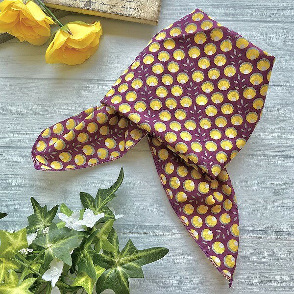 バンダナ インド綿 おしゃれ かわいい 北欧 アジアン エスニック お弁当 包み 花柄 水玉 ドット 大判 ..