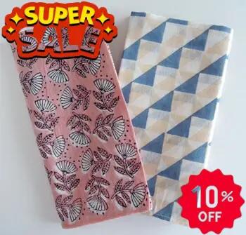 「楽天 スーパーセール 10% OFF 期間限定」バンダナ メール便送料無料 2枚セット 大判 サイズ 北欧 おしゃれ かわいい 三角柄 花柄 ナチュラル カントリー フレンチ アジアン インド綿 コットン 綿100% ピンク 青 ブルー お弁当 包み スカーフ ハンカチ ギフト