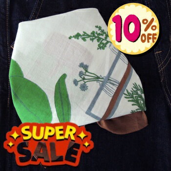 『楽天スーパーSALE10％OFF』バンダナ 大判 おしゃれ 北欧 お弁当 包み カントリー 植物柄 プラントフ..