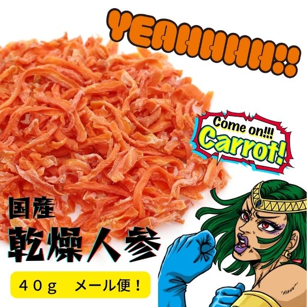 乾燥にんじん　COME ON CARROT! 　国産 40gエアドライ製法　ドライベジ　乾燥野菜　人参　40g　ほくほ..