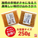 商品詳細 名称 【どさんこモシリ】蝦夷山わさび　大容量パック 内容量 　250g　 産地 日本(北海道) 賞味期限 別途商品ラベルに記載 保存方法 　冷蔵 配送 クール便 配送温度帯 冷凍 販売者 株式会社ケイアイフーズ札幌市東区東苗穂3条3丁目1-96 商品について 北海道で定番の山わさび（ホースラディッシュ・西洋わさび）。鼻にツンとくる辛さがくせになります。 北海道斜里郡小清水町千葉農園で栽培された山わさびはオホーツクの気候の寒暖差が生んだガツンと辛くほんのり甘い逸品です。 【2種類をご用意】 ■鮭節入・・・旨味を感じるアミノ酸が多く含まれており風味とコクが強い鮭節と山わさびの相性◎ 辛さの中に旨味と甘みのある、山わさび鮭節入りはご飯にはもちろん冷や奴や野菜と一緒に食べても美味しいです！ ■がごめ昆布入り・・・山わさびに北海道道南のがごめ昆布を加え、これまでにない味と食感。ツンとくる辛さだけではなく、旨味と甘みが合わさる逸品です。&nbsp;&nbsp; &nbsp;&nbsp;　《どさんこモシリ》粗削り蝦夷山わさび　大容量パック 山わさびは本わさびに比べて約1.5倍も辛く、独特のツーンとした辛みがやみつき！ ローストビーフやステーキなど肉料理にはもちろん 冷奴やご飯と一緒に召しあがるのもオススメ！ツンとくる辛さだけではなく、旨味と甘みが合わさる逸品です。山わさびは、口の中に入れたときに適度な食感を感じるように荒削りにしています。