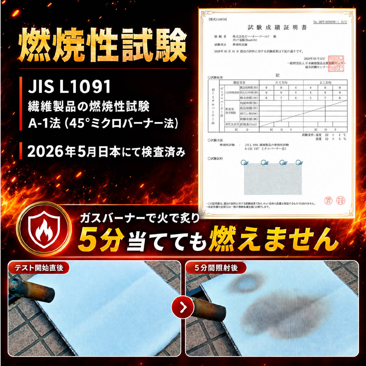 耐火ポーチ 2way 大サイズ 発火対策 スマホ モバイルバッテリーに 難燃性素材 燃えにくい 耐火バッグ 充電器 貴重品 防災グッズ 旅行 出張 整理用品 便利グッズ 安全 便利グッズ 耐火ポーチ大 ki-wa-mi-10000776 きわみOnlineShop サンプル画像3