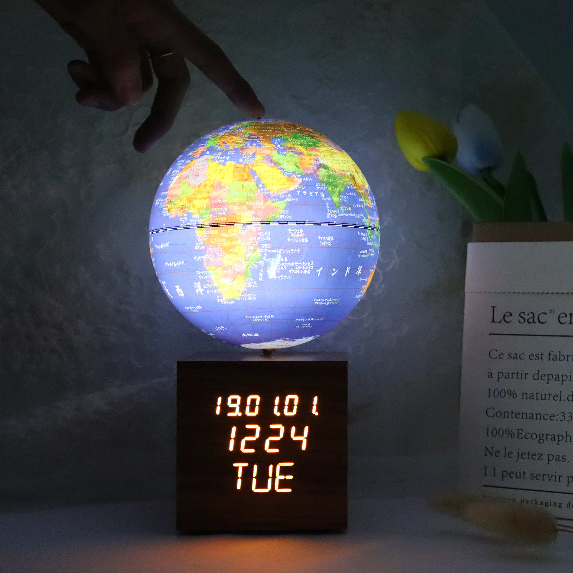 地球儀 13cm 1年保証 光る しゃべる AR付き 球体取外し可 おしゃれ 子供部屋 インテリア 知育玩具 子供 孫 誕生日 ハロウィン 子ども プレゼント ...