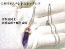 仕事・恋愛・出世・良縁・願望成就・災難除け・邪気邪念・魔除★アメジスト★六角柱・ダブルポイント★ステンレス316L★ネックレス★パワーストーン★護符(霊符)