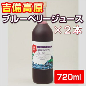 岡山　吉備高原　ブルーベリージュース 720ml 2本セット