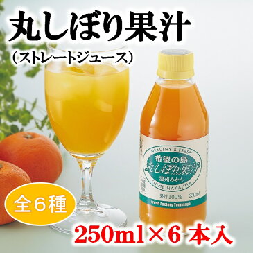 みかんジュース 250ml 6本入 愛媛 中島産【希望の島 丸しぼり果汁】 無添加 ストレートジュース 果汁100%お中元 お歳暮