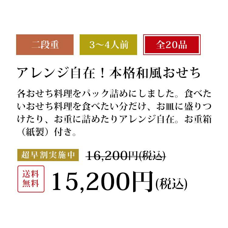 ＼クーポンで200円OFF／ 超早割 おせち料理 紀文 個別パックおせち20品 檜扇 送料無料 おせち 2023 早割 予約 個別 パック 冷蔵 3人前 4人前 おせち料理2023 お節 御節 冷蔵おせち