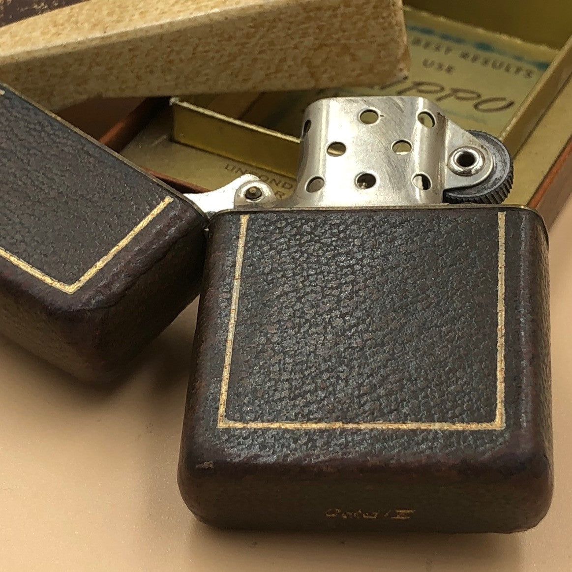 åݡ ZIPPO 饤 ե륫С쥶 ̤ 1950ǯ LEATHER CRAFTRDꥸʥܥå 󥹥ȥ饯ڳľ͢USEDʡ