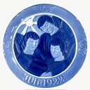 ロイヤルコペンハーゲン イヤープレート 1922年「Three Singing Angels」三人の歌う天使 クリスマスプレート【海外直輸入USED品】