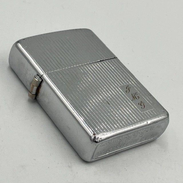 ジッポー ZIPPO ライター 1947年〜1949年 3バレル エンジンターン ニッケルシルバー製インサイドユニット【海外直輸入USED品】