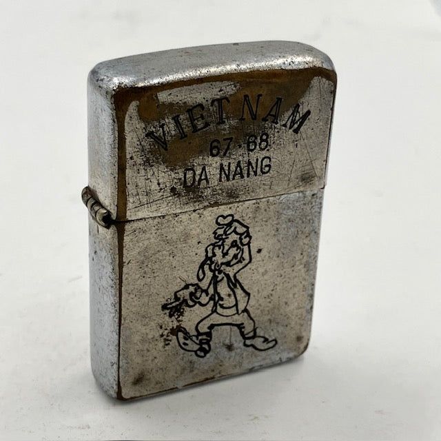 ZIPPO ベトナム 1967年前期 グーフィー柄 ピースマーク ビンテージ ベトナムジッポー ジッポー 中古 動作確認済み