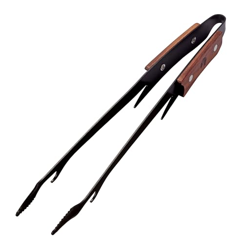 樂天商城 - キャプテンスタッグ(CAPTAIN STAG) アウトドア BBQ トング 黒鹿トング 30cm アミ交換用フック ステンレス製 ふっ素樹脂加工