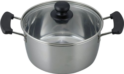 和平フレイズ 両手鍋 煮物 カレー シチュー レシード 20cm IH対応 ガラス蓋付 ステンレス製 RR-6889