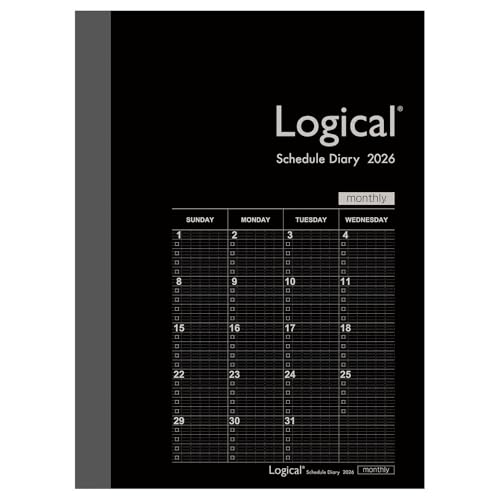【2026年度版 手帳】 ナカバヤシ ロジカルダイアリー2026月間ノートタイプB／A6／ブラック NS-A602-26BD【PT1】