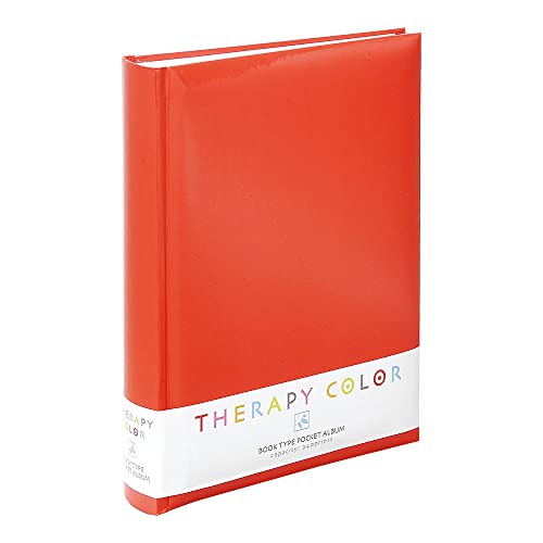 ナカバヤシ セラピーカラー 背丸ブック式 3段ポケットアルバム TCBP-240-ER エナジーレッド