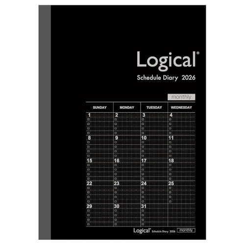 【2026年度版 手帳】 ナカバヤシ ロジカルダイアリー2026月間ノートタイプB／A5／ブラック NS-A502-26BD【PT1】