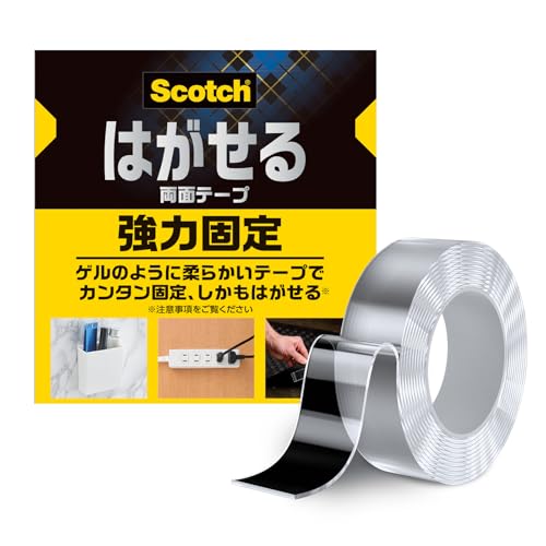 3M スコッチ はがせる 透明 両面テープ 強力 固定 幅30mm×長さ3m 1巻 SRK-AZ 魔法のテープ ゲルテープ ナノテープ