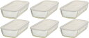HARIO(ハリオ) 日本製 耐熱ガラス 製 保存容器 角 900ml BUONO kitchen KSTL-90-TW 6個セット クリア