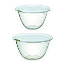 HARIO(ハリオ) レンジフタ付き 耐熱ガラス製 ボウル 2個セット 1500ml 2200ml BUONO kitchen マルチ ボール