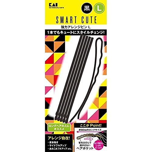 Hair Pin, Comb - 貝印 スマートキュート(SmartCute) 強力アレンジピンL (黒 ) HC3320