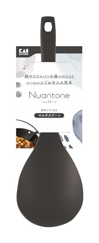 貝印 KAI マルチ スプーン オールナイロン 日本製 食洗機対応 傷つけにくい お手入れ簡単 チャコールブラック ニュアトーン DE6325