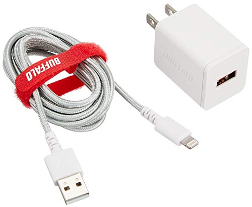 BUFFALO USB充電器 2.4A急速 Lightning付属1.5m オートパワーセレクト搭載 高耐久...