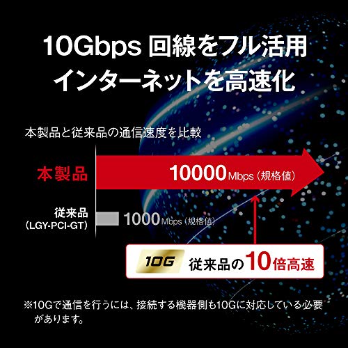 バッファロー 10GbE対応PCI Expressバス用LANボード LGY-PCIE-MG2
