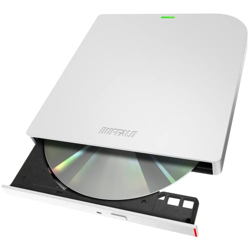 バッファロー USB3.2(Gen1)/3.0 外付け DVD/CDドライブ 書込みソフト バスパワー(給電ケーブル付き) 薄型ポータブル 国内